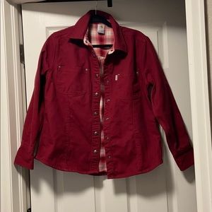 Carhartt | Red Snap Button Coat Flannel Lining